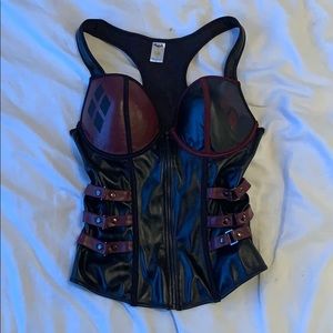 Harley Quinn Pleather Corset
